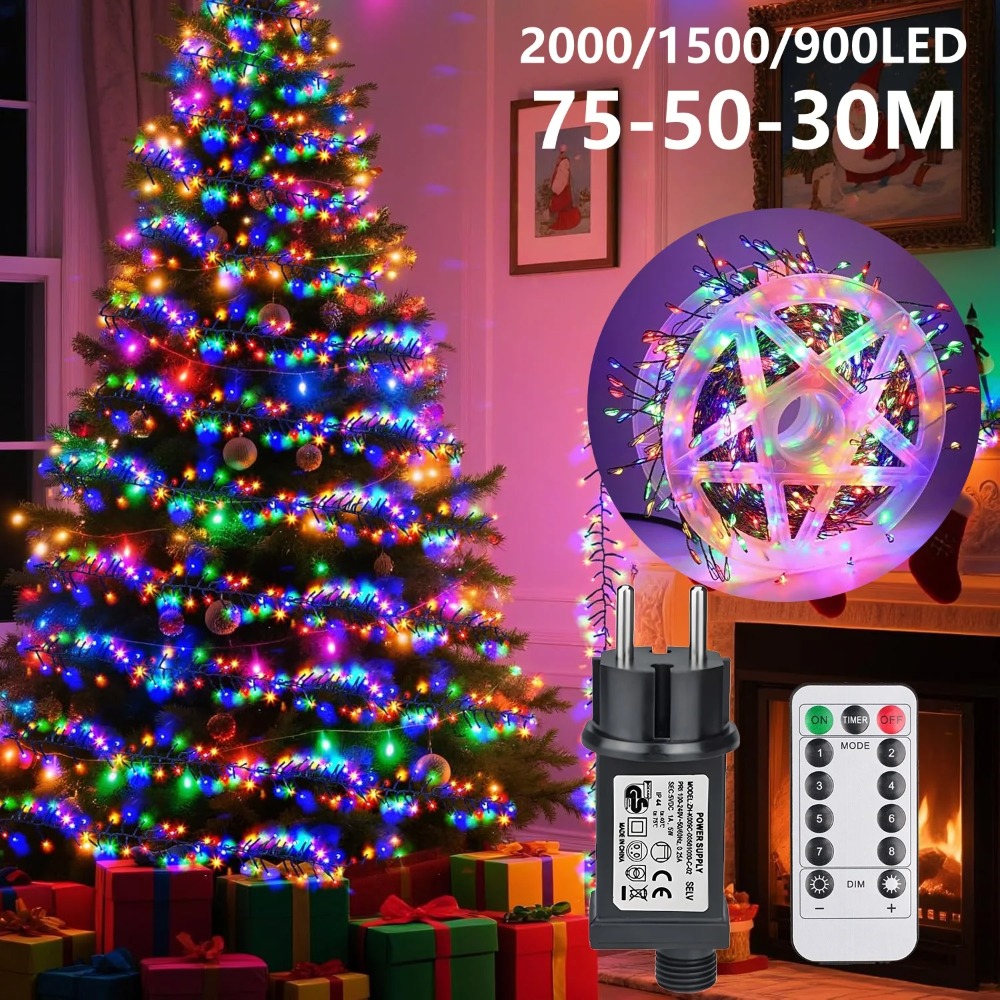 Outdoor Power For Xmas Lights - LED Kerstverlichting Lichtslingers Buiten Nieuwjaarsfeestringverlichting EU/US