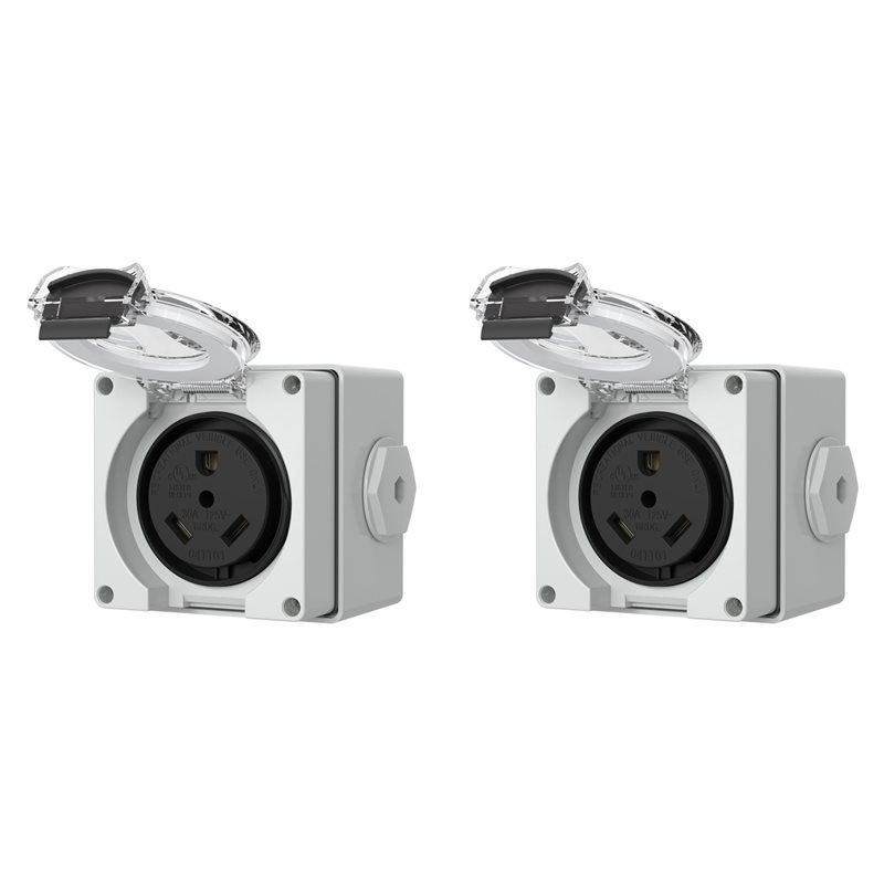 Outdoor Power Receptacle Box - 2X 30Amp stopcontactdoos, 125 volt NEMA