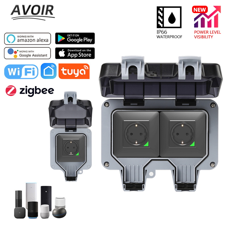 Outdoor Zigbee Power Plug - Avoir Tuya Zigbee Elektrische Outlets IP66