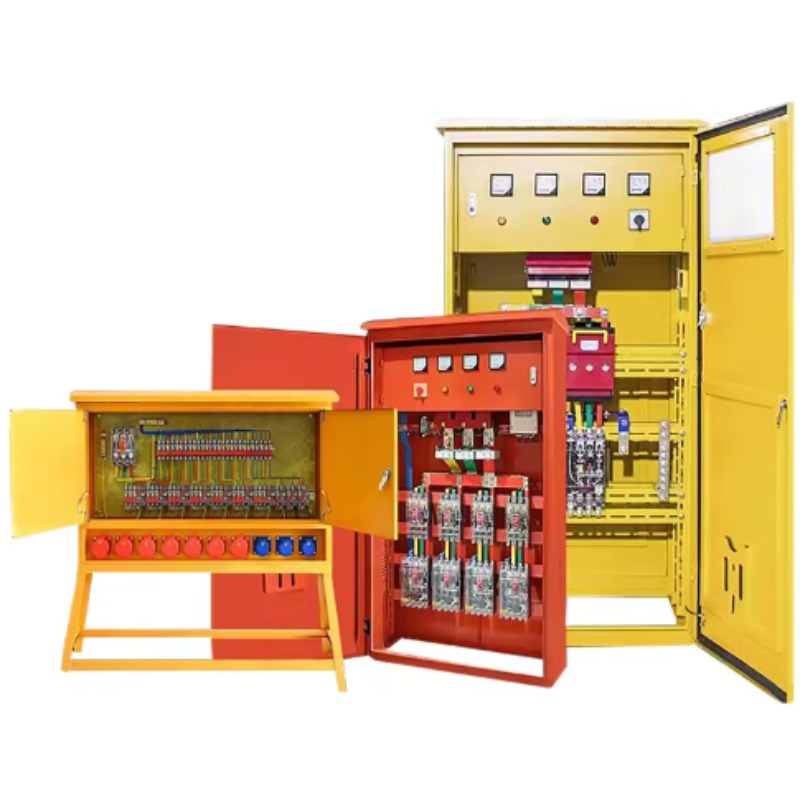 Outdoor Power Distribution Panel - Gele veiligheidsschakelkast voor buitengebruik, tijdelijke stroomvoorziening,