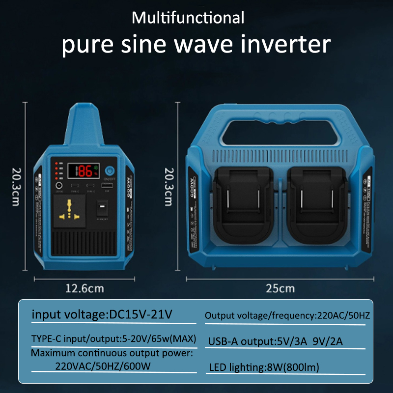 Outdoor Power Adapter Usb - 600W Lithium Batterij Inverter USB Powerbank