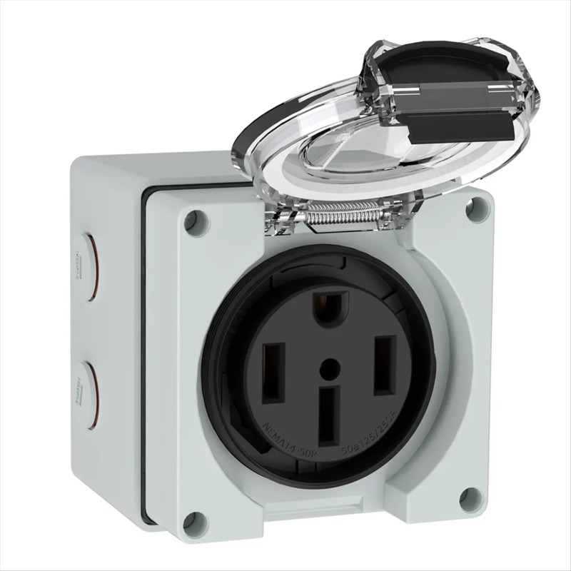 Outdoor Power Receptacle Box - TFBC 50Amp stopcontactdoos, 125/250Volt NEMA 14-50R