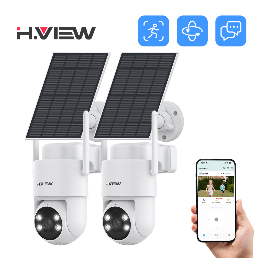 Outdoor Power Distribution Panel - H.VIEW 2PCS PIR Batterijgevoede Draadloze Buitencamera,