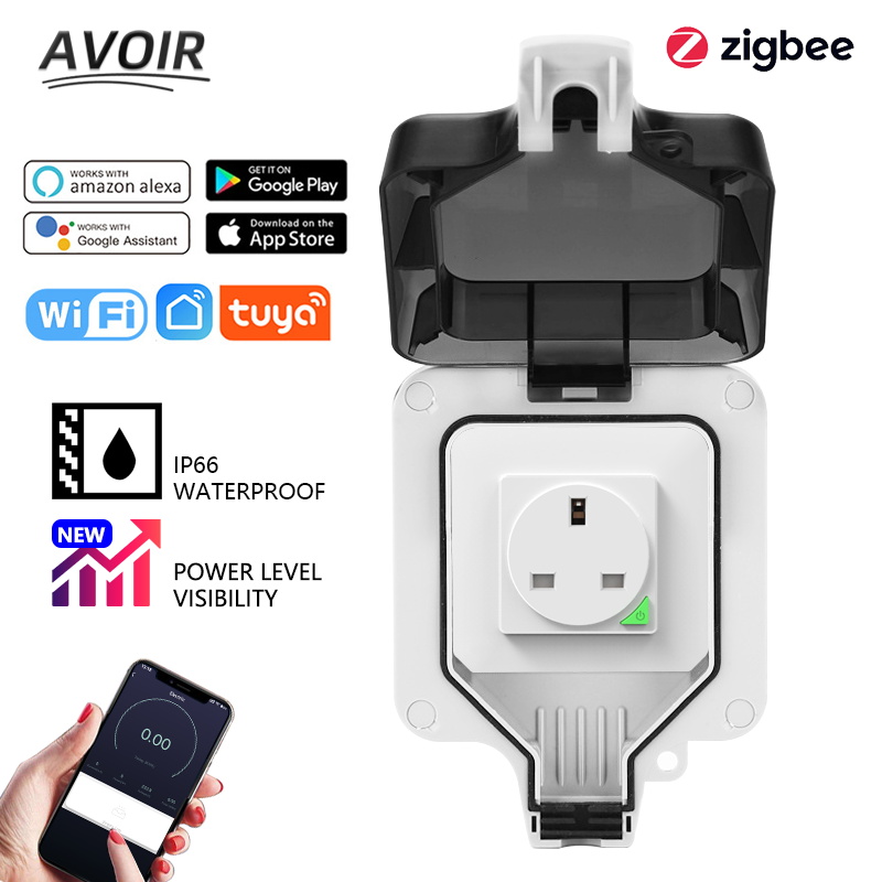 Outdoor Zigbee Power Plug - Avoir Zigbee Tuya IP66 Muur Outdoor