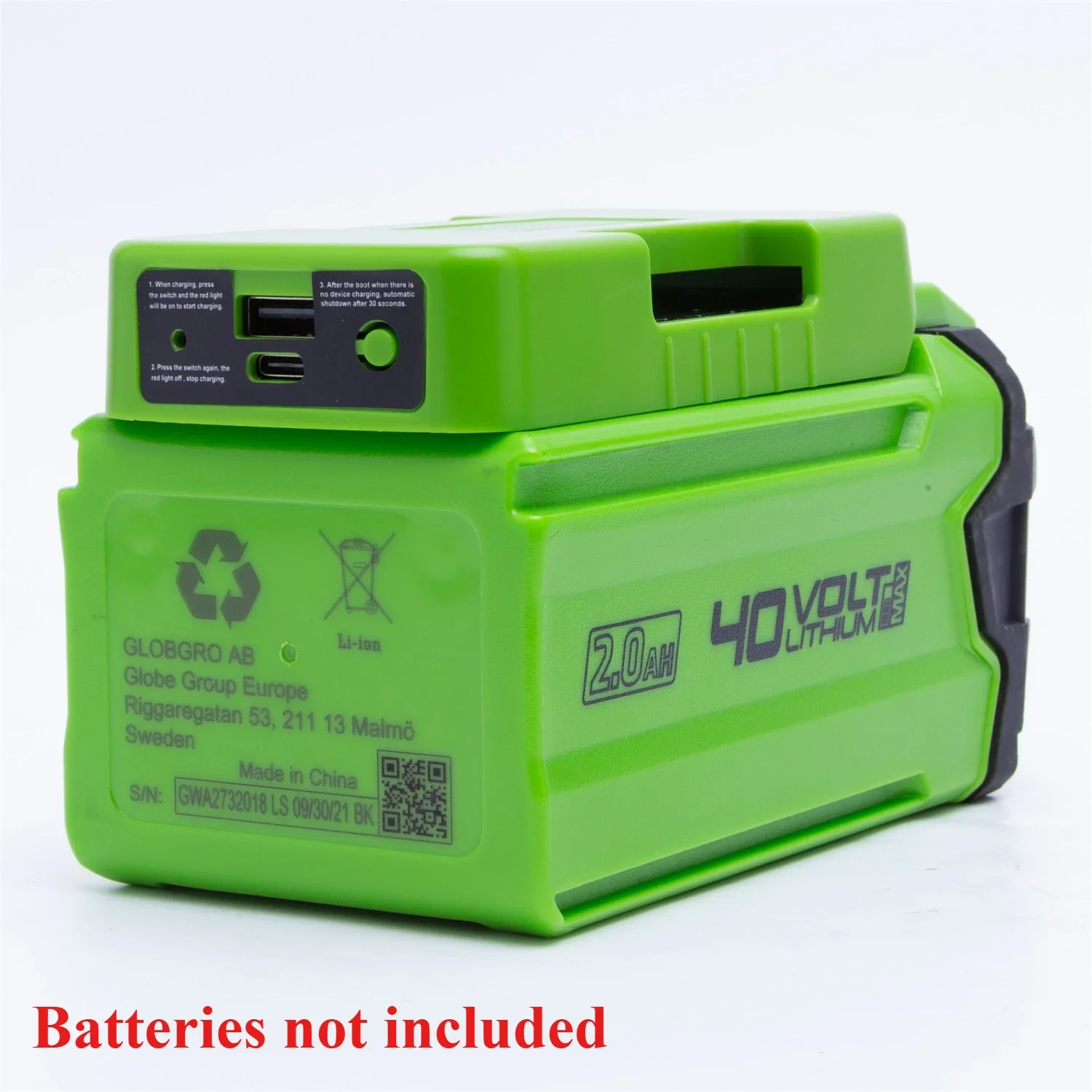 Outdoor Power Adapter Usb - Draadloze mobiele powerbank-adapter voor GREENWORKS 40V