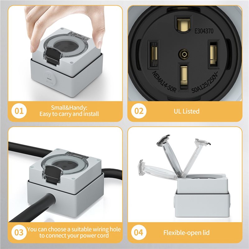 ABVC 6X 50Amp stopcontactdoos, - Outdoor Power Receptacle Box recensie en prijs