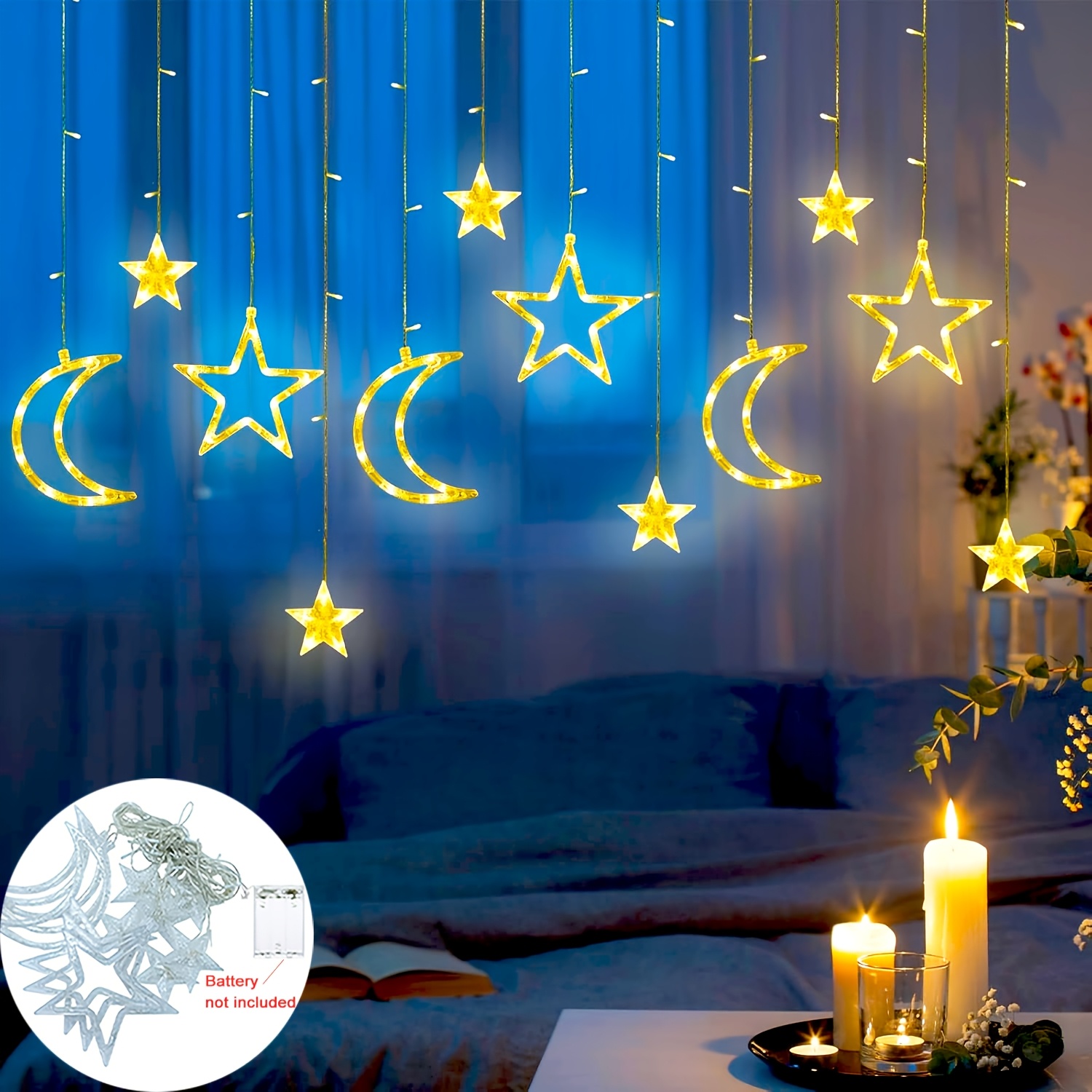 3,5 m Star Moon LED-gordijnsli - Outdoor Power For Xmas Lights recensie en prijs