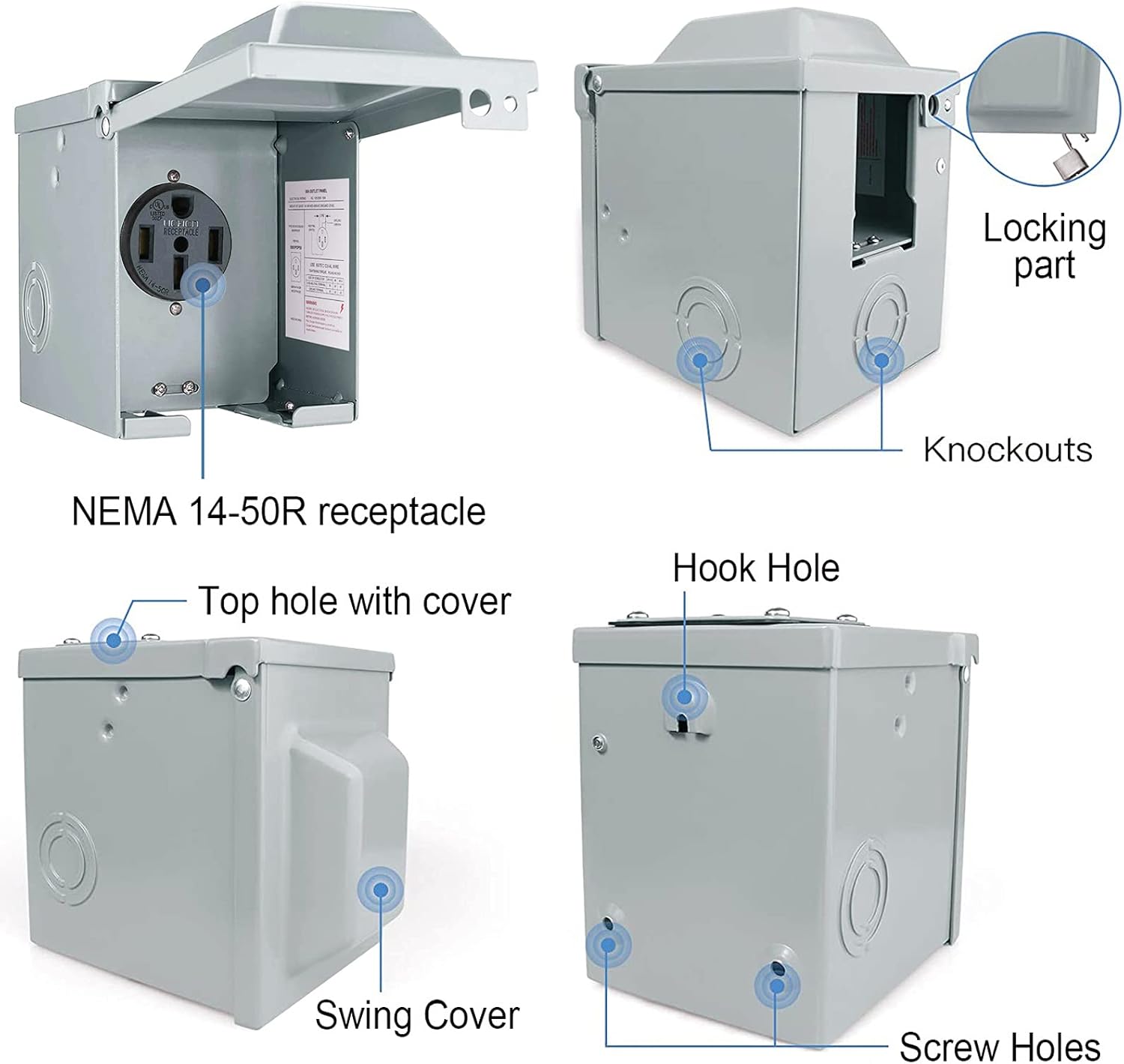 30/50 Amp 125/250 Volt RV Stop - Outdoor Power Receptacle Box recensie en prijs